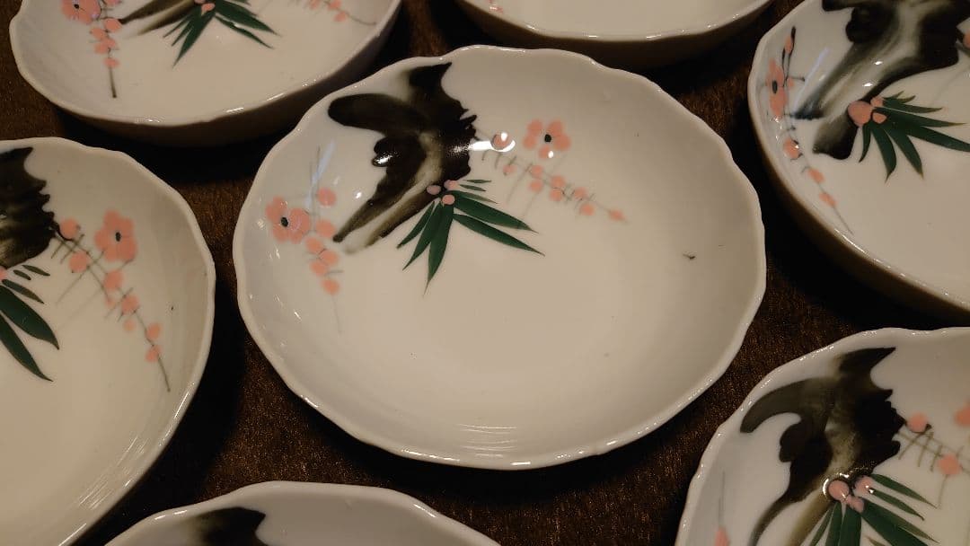 古伊万里　伊万里　なます皿　色絵　華の図 １０客