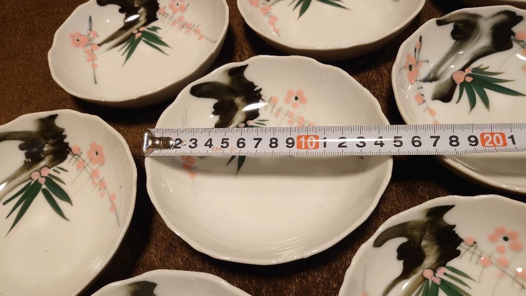 古伊万里　伊万里　なます皿　色絵　華の図 １０客