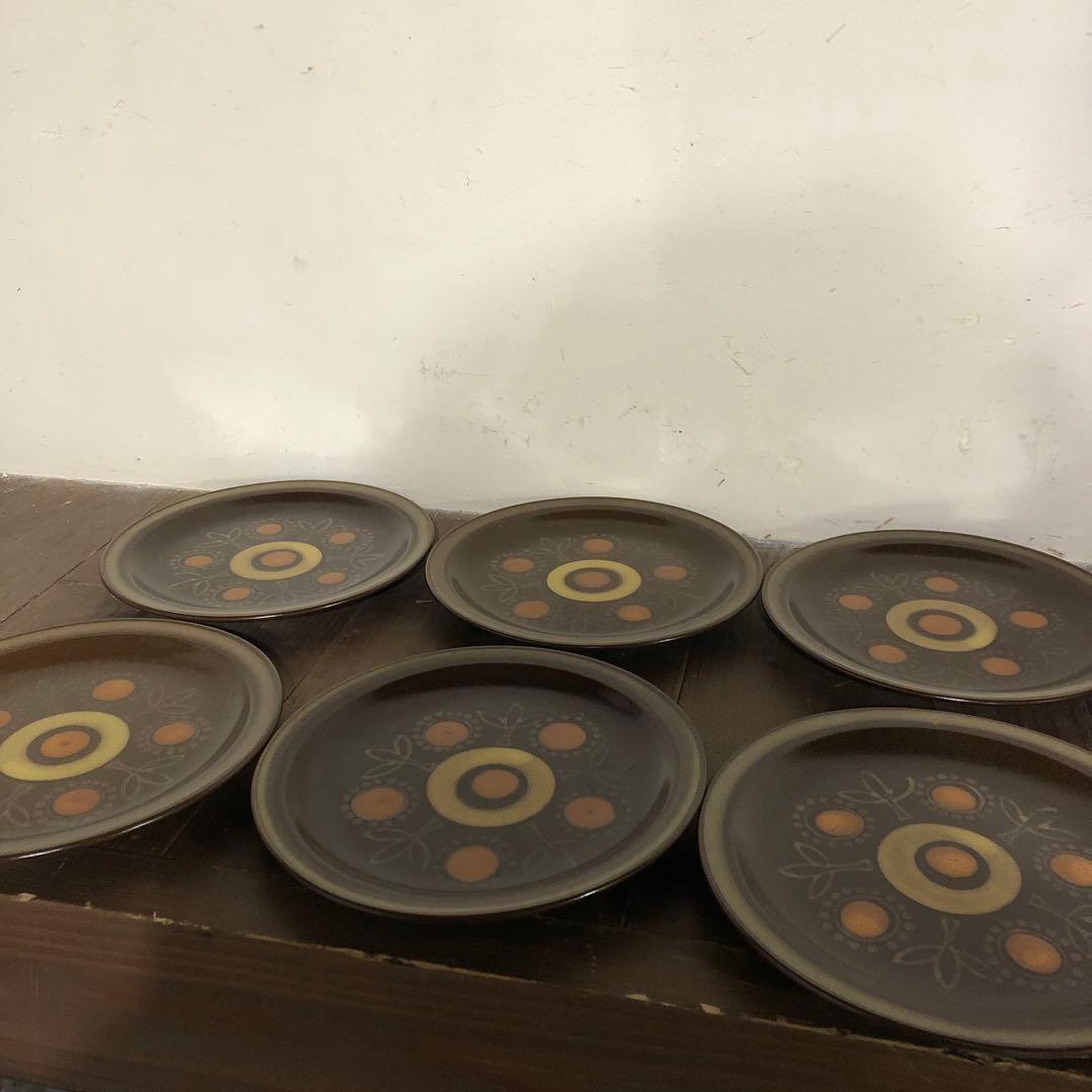 70s es Briard Aztec stoneware 6枚　皿