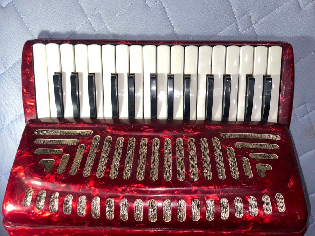 YAMAHA アコーディオン 赤 22鍵 12ボタン