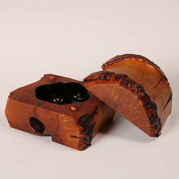 根竹香合　花押し　大徳寺芳春院三重野荊山　【茶道具