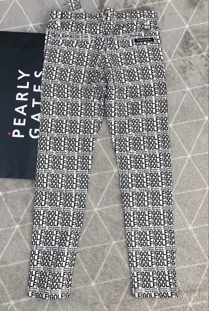 新品 パーリーゲイツ コットンストレッチカルゼ表ピーチ パンツ(4)サイズM/白