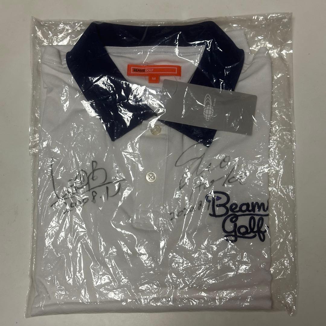 新品 未開封 渋野日向子直筆サイン入りBeam Golfポロシャツ