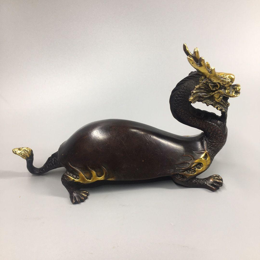 銅製 神獣竜亀 鎮宅 辟邪 開運 風水 招財 置物 工芸品