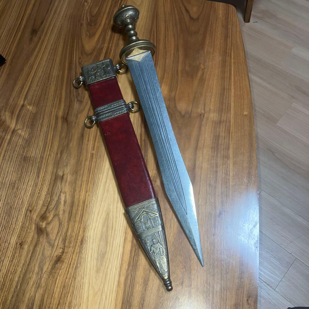 DENIX グラディウス シーザーソード ゴールド　赤い鞘　革風の鞘