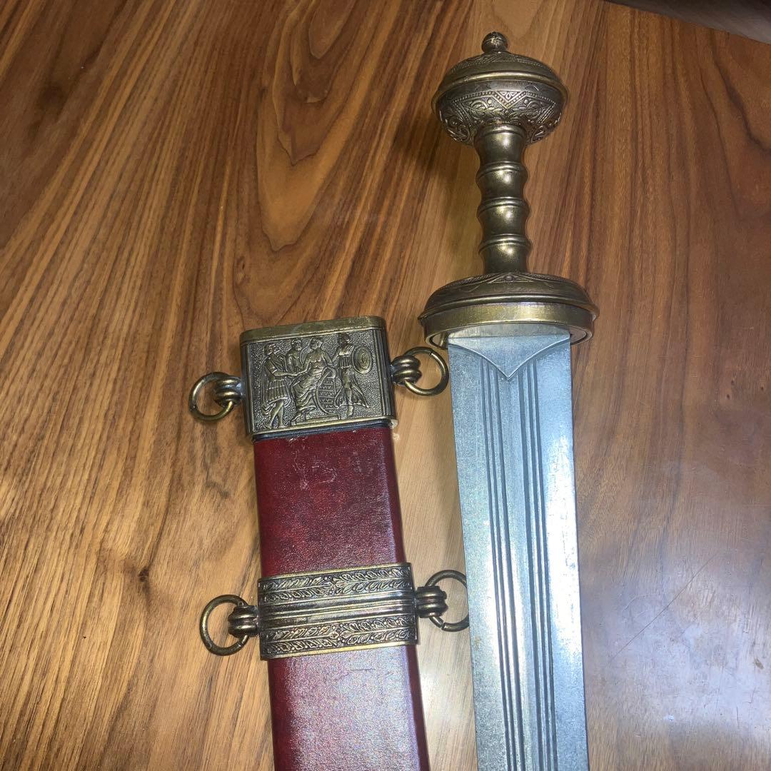 DENIX グラディウス シーザーソード ゴールド　赤い鞘　革風の鞘