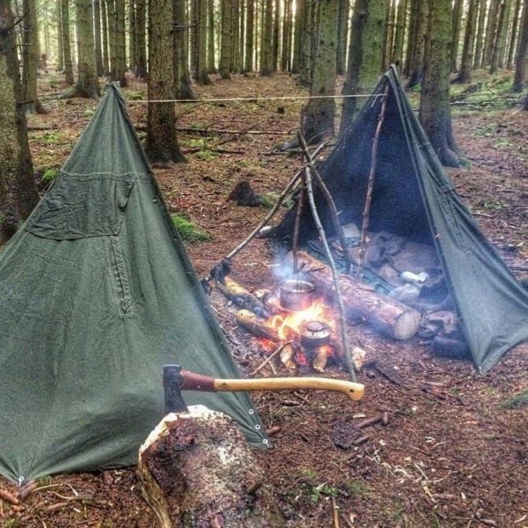 【軍幕屋】未使用ヒロシ愛用ポーランド軍ポンチョテント★サイズ3★ステンシルあり