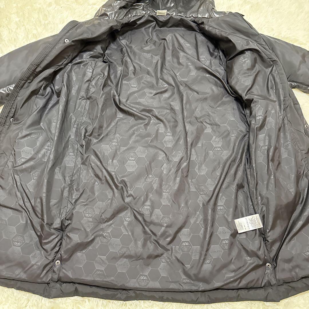 ATHLETA ブラック キルティング ベンチコート 160 サッカー アスレタ
