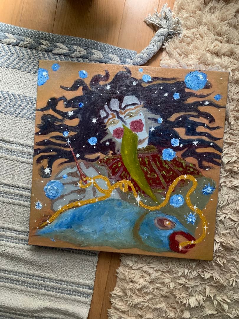 油絵 “Fish Catcher”