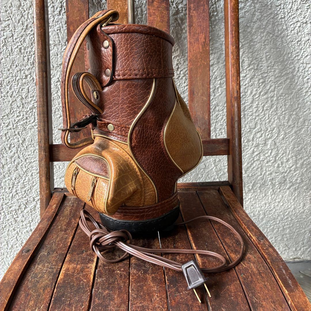 貴重レア！アメリカヴィンテージ　ゴルフバッグの卓上ランプ　GOLFインテリア照明