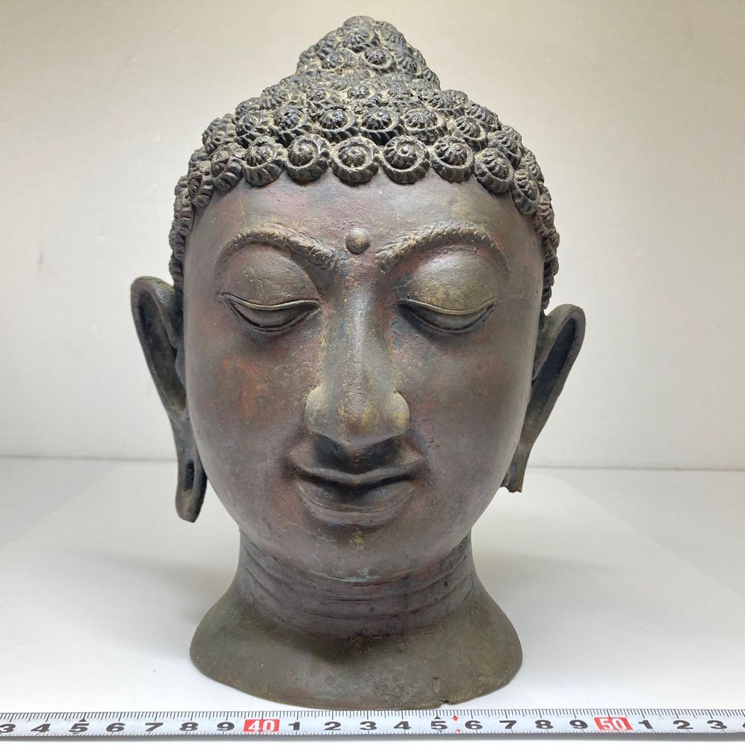 古銅　チベット仏　仏頭　2773g トヒサ　東さ7-0331①