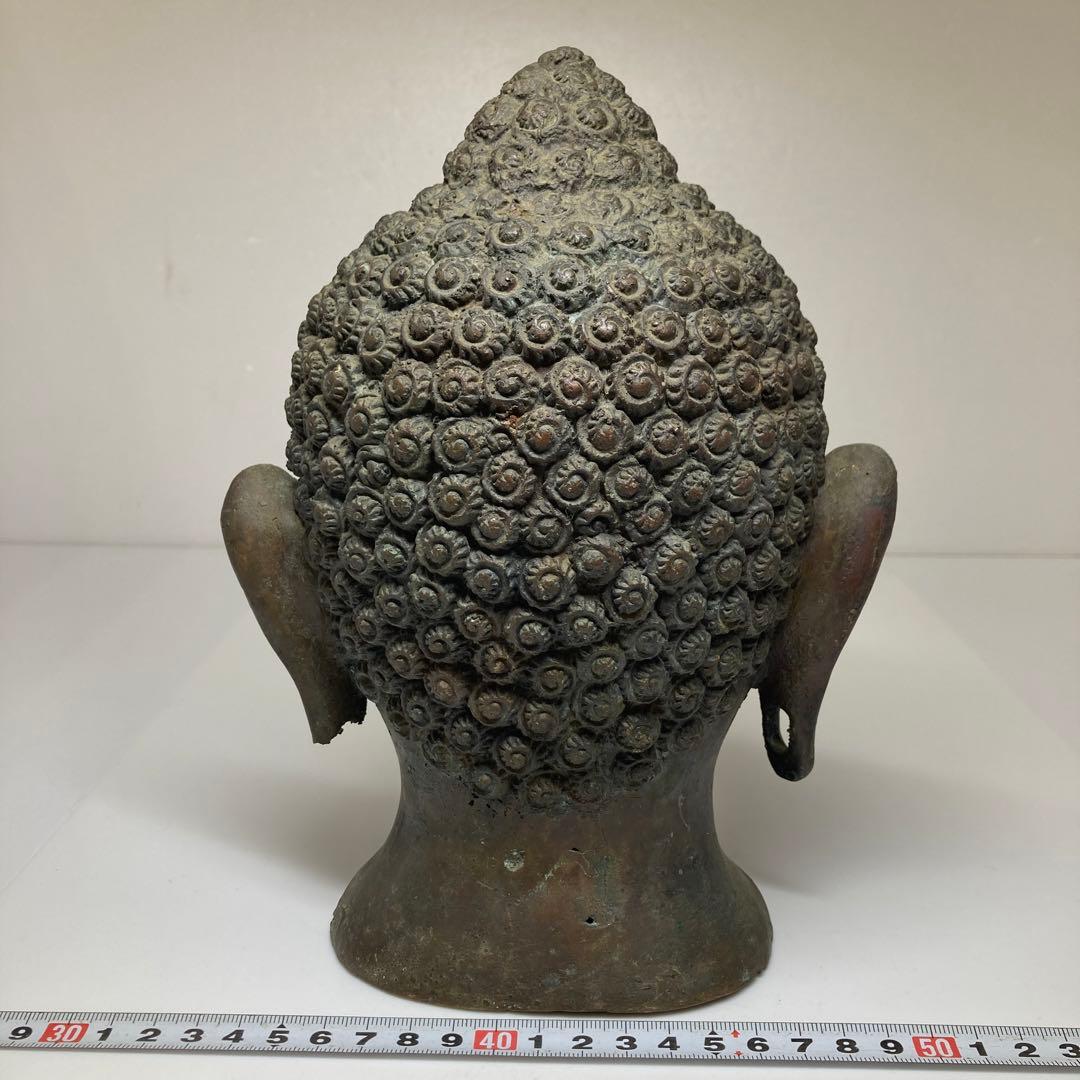 古銅　チベット仏　仏頭　2773g トヒサ　東さ7-0331①