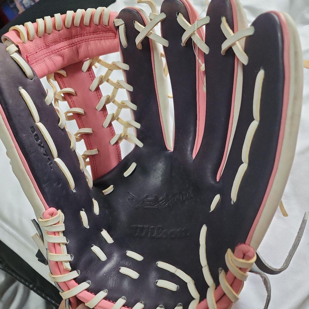 Wilson 軟式グローブ 外野用ピンク/ホワイト ✨限定品✨