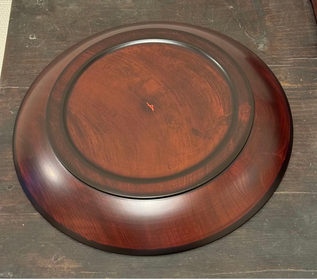 伏見真樹　溜塗尺皿