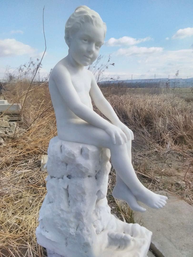 大理石 彫刻 白 可愛い 女の子