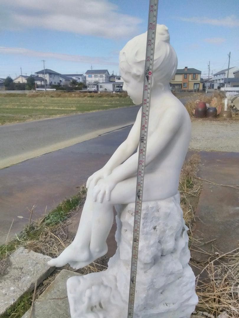 大理石 彫刻 白 可愛い 女の子
