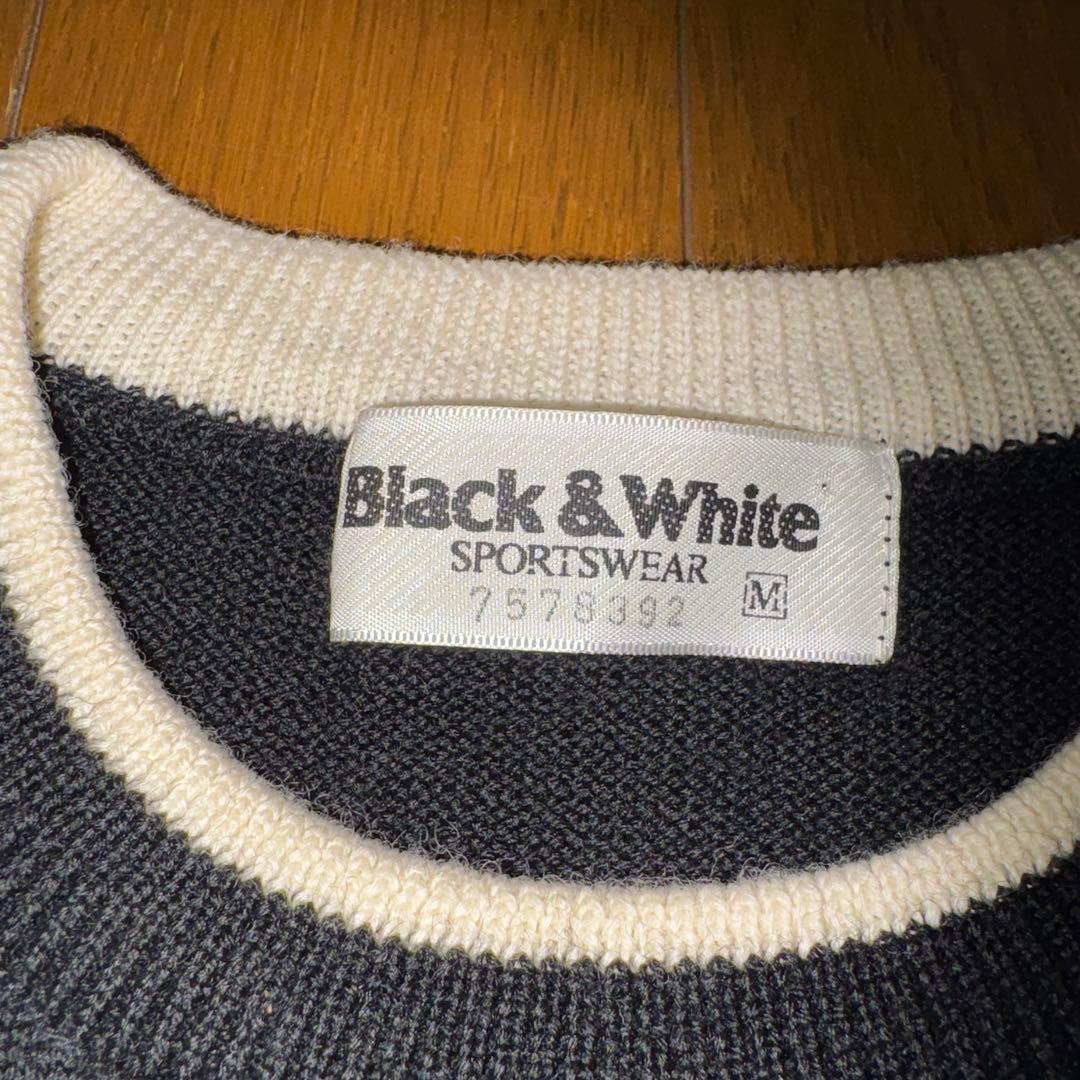 お洒落 日本製 ブラック＆ホワイト アーガイル柄ゴルフセーター