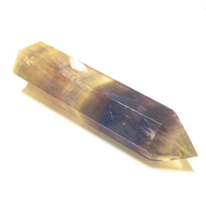 【ネガティヴ解消、受験のお守り】イエロー系バイカラー フローライト 六角柱