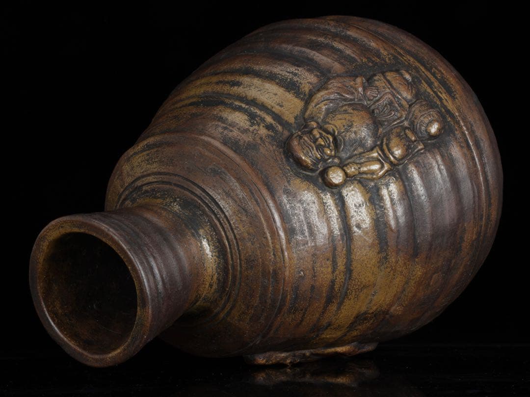 備前焼 古備前 人形大徳利 恵比寿大黒天寿老人 三神人形大徳利 45cm 骨董品