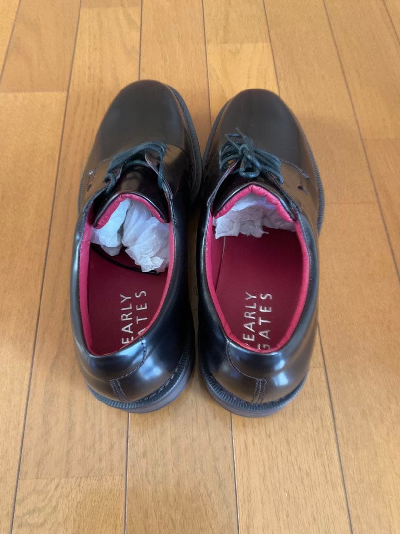 新品 未使用 パーリーゲイツ ゴルフシューズ 革靴 ブラック 26.5