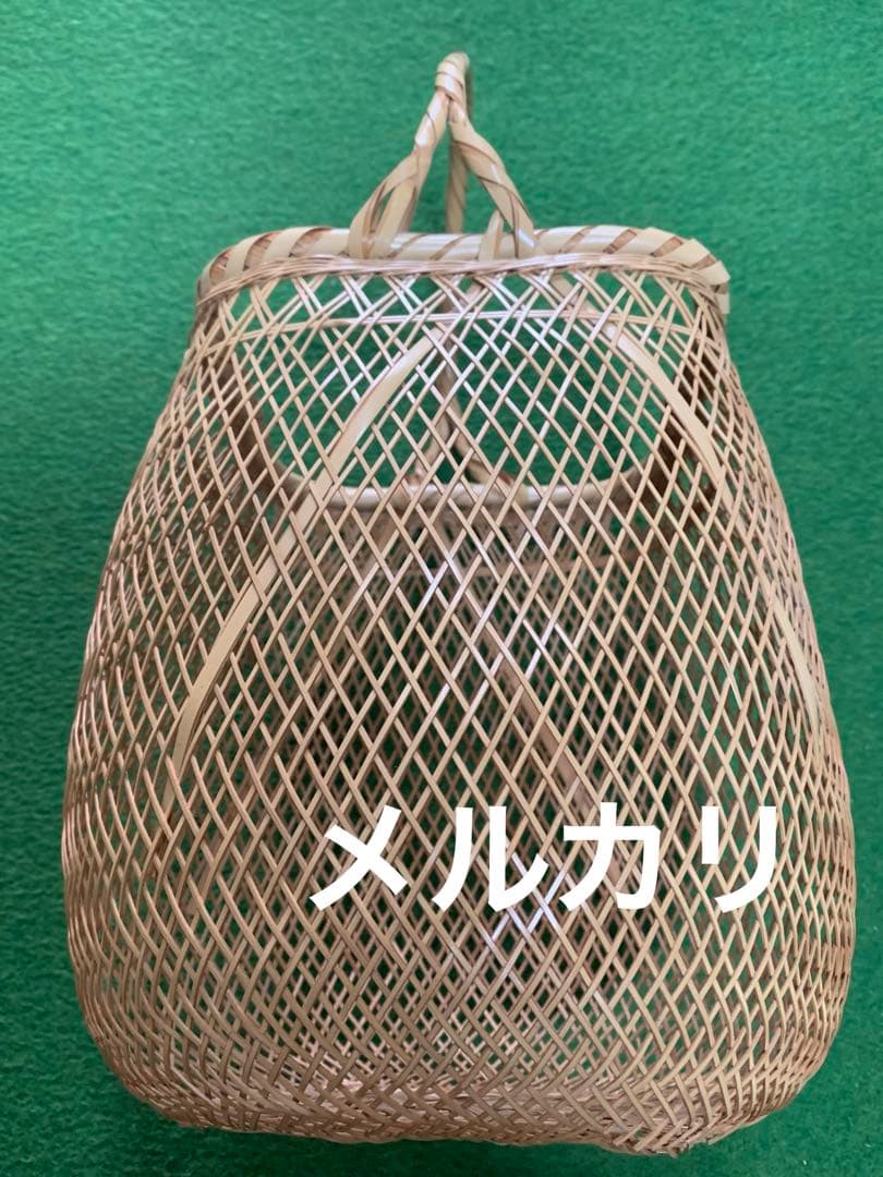 竹工芸　花籠　竹泉　花入落とし付き