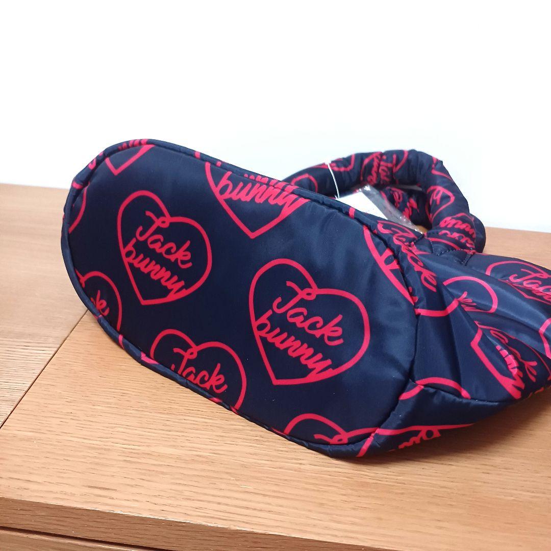 ジャックバニー　レディース　ラウンドバッグ　トートバッグ　ハート柄　ネイビー