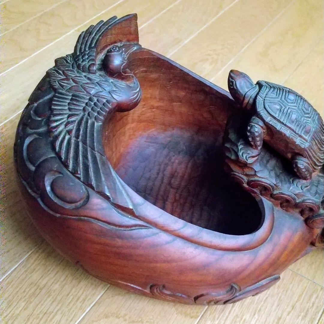 一文字正兼作　【墨壺】 鶴 亀　アンティーク