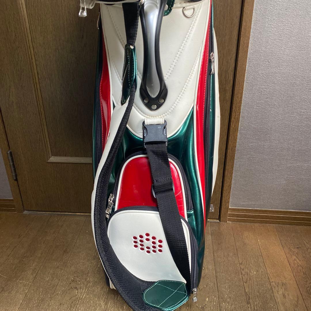 PUMA キャディバッグ ホワイト/レッド/グリーン