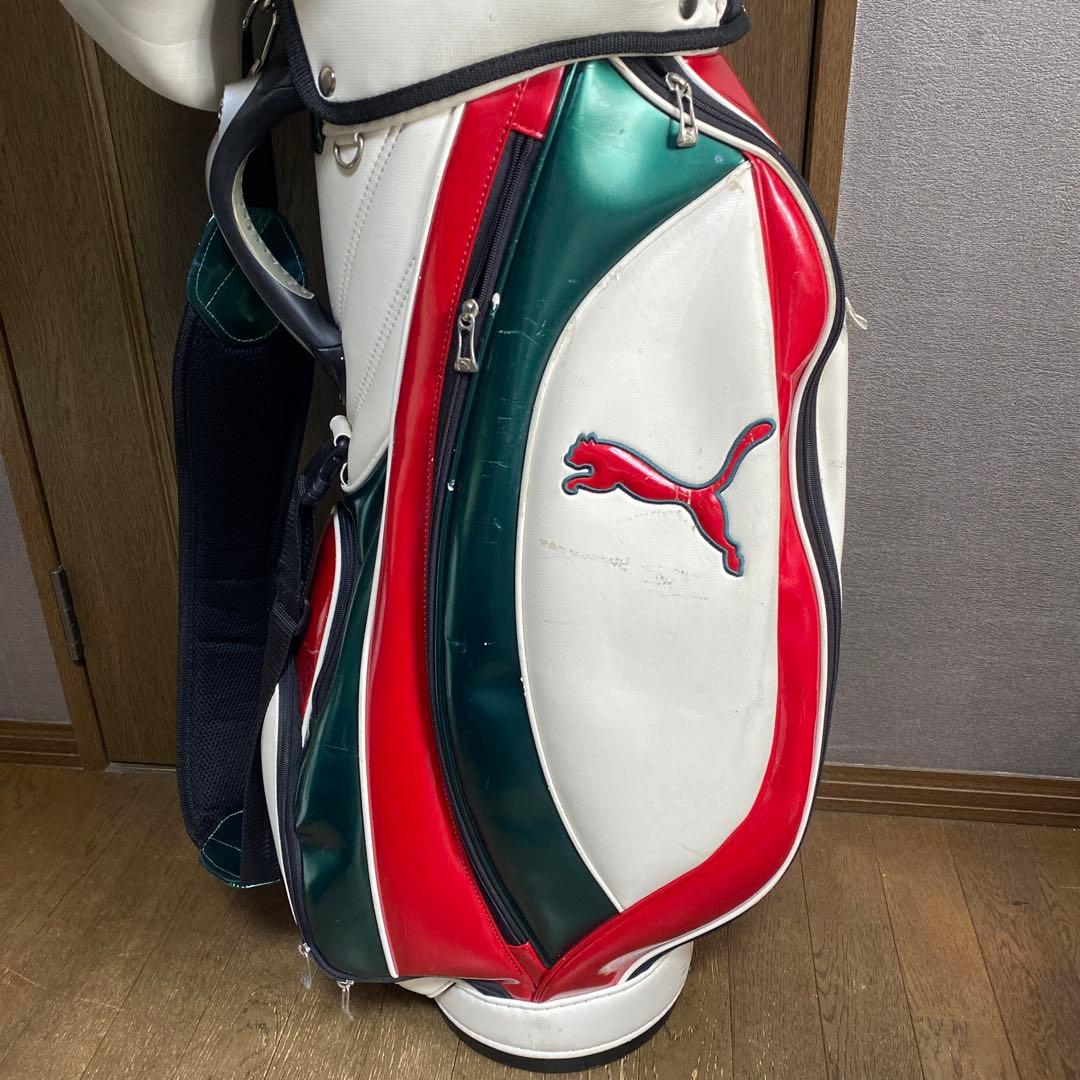PUMA キャディバッグ ホワイト/レッド/グリーン