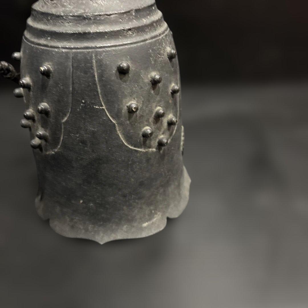 「【古仏具】大型 鋳物鈴 仏鈴 祈祷鈴 喚鐘 寺院仏具 古道具 時代物」