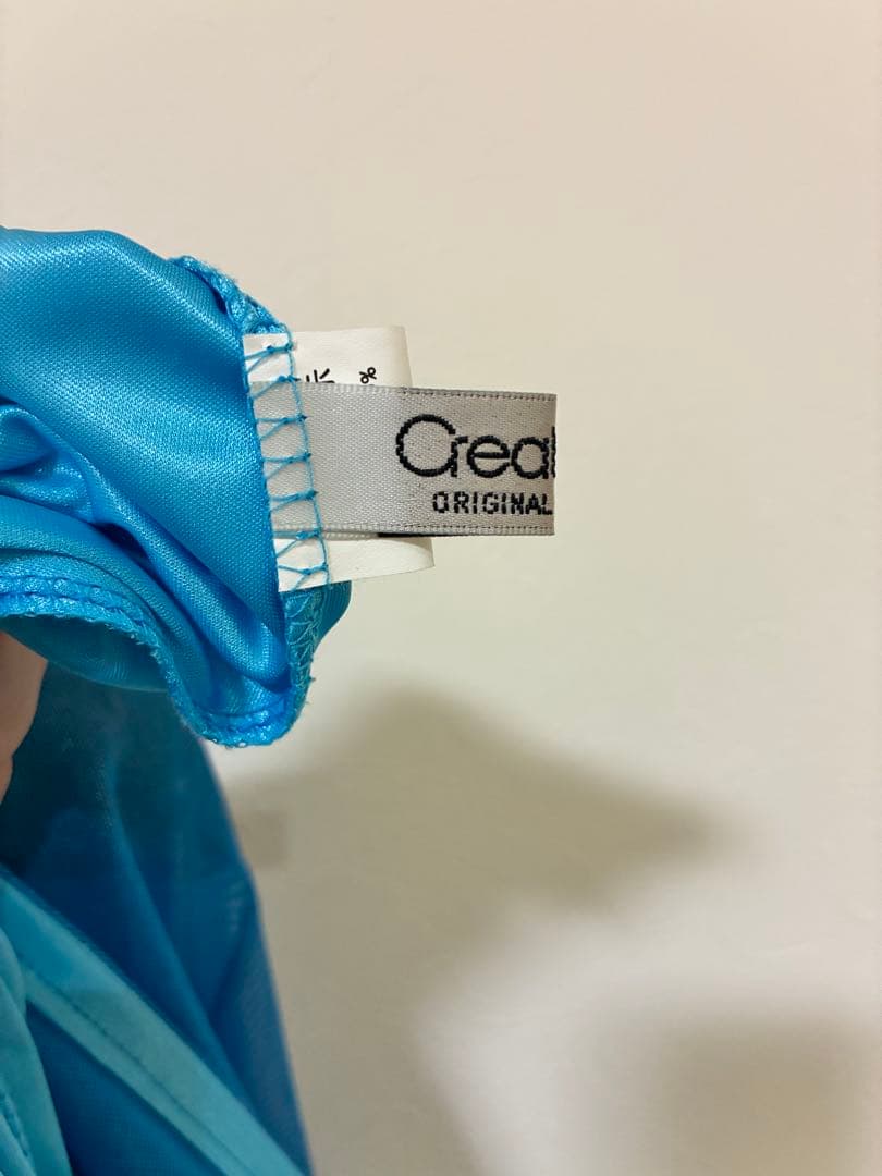 Create-sun 社交ダンス ドレス 水色 シースルー デモ・パーティー用