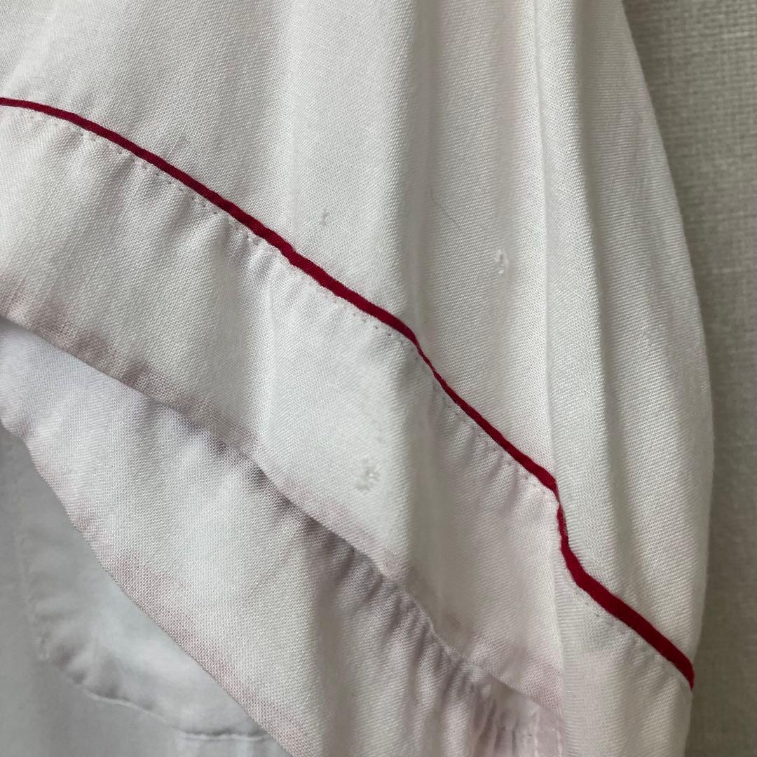 60s Hilton ボウリングシャツ ホワイトレッド　bowlingshirt