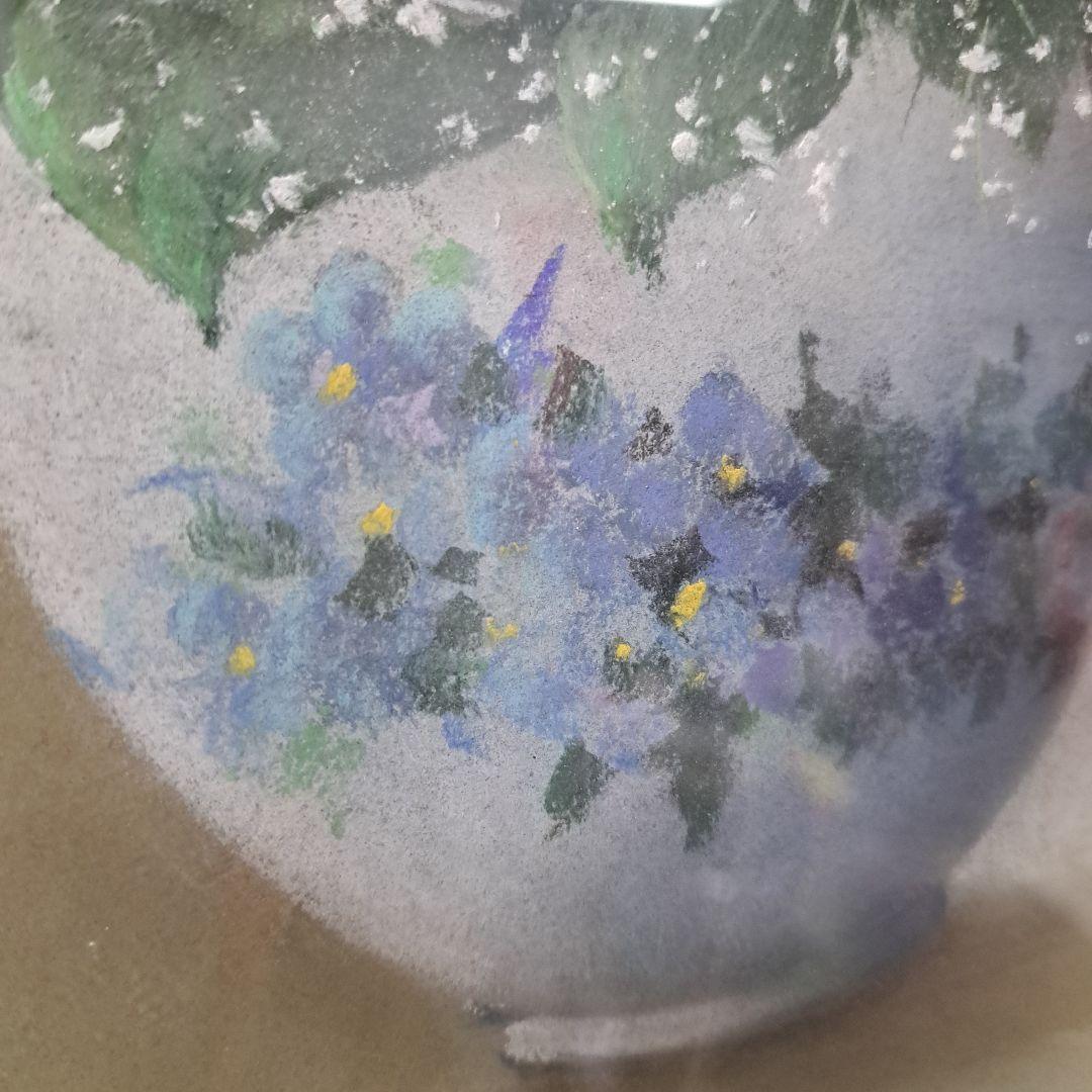 ♡唐沢政道作 　【ばら】 パステル画 金色フレーム