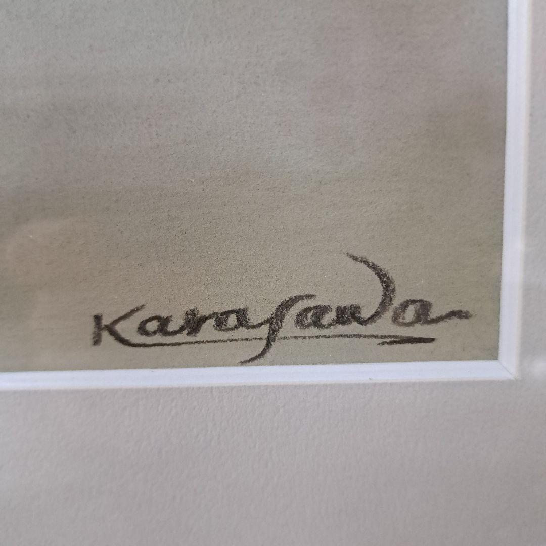 ♡唐沢政道作 　【ばら】 パステル画 金色フレーム