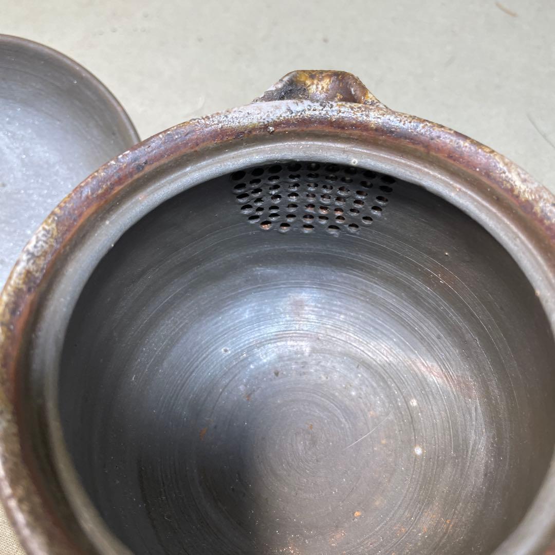 備前焼　明光窯 備前雲龍宝瓶　巻龍 在銘 煎茶器 急須 煎茶道具