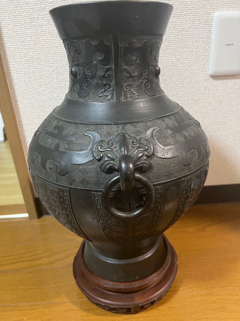 中国銅瓶、骨董、本物 花瓶　壷