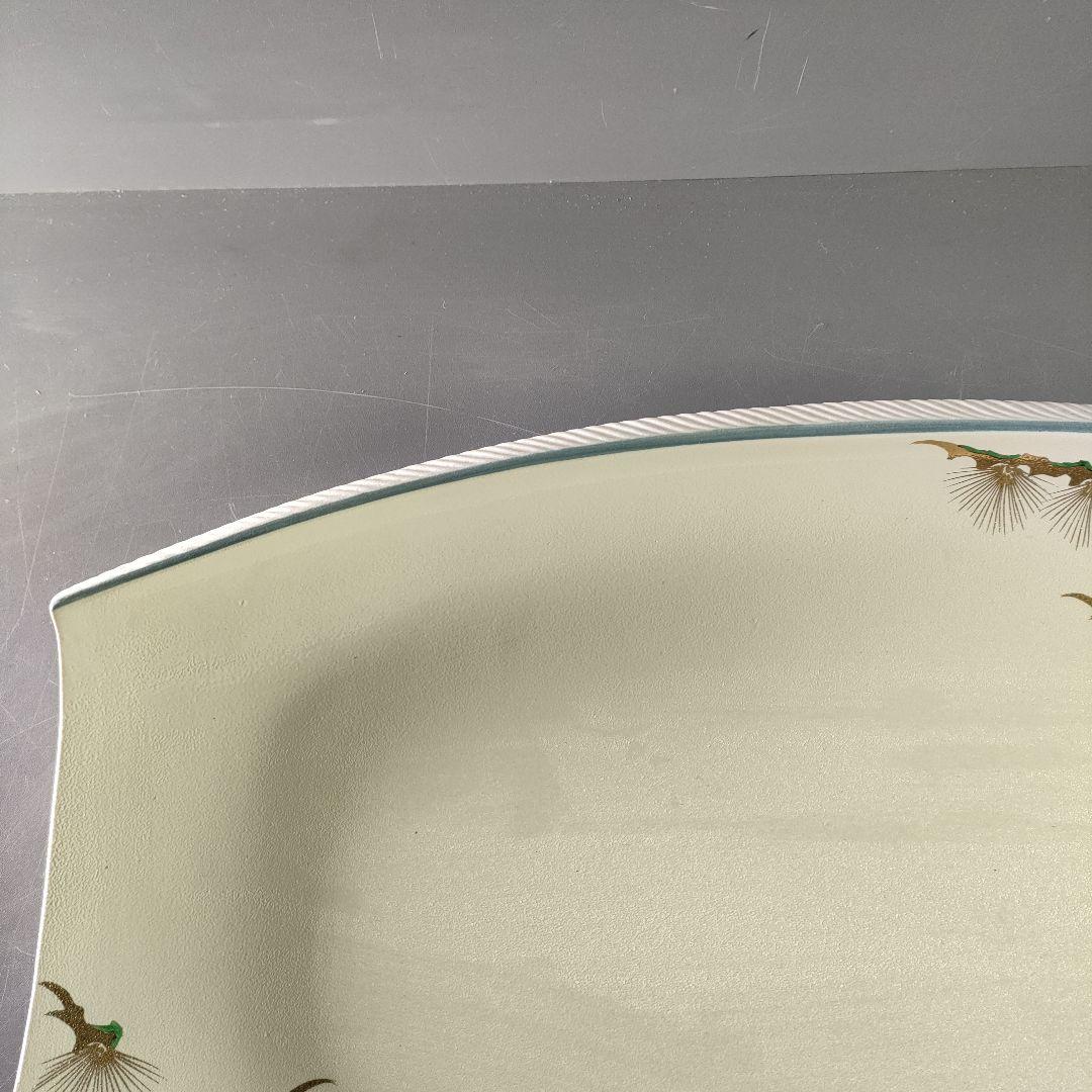 A885-2/平戸三川内焼/山玉泉 造/錦老松絵盛込皿/大皿/額皿/盛皿/