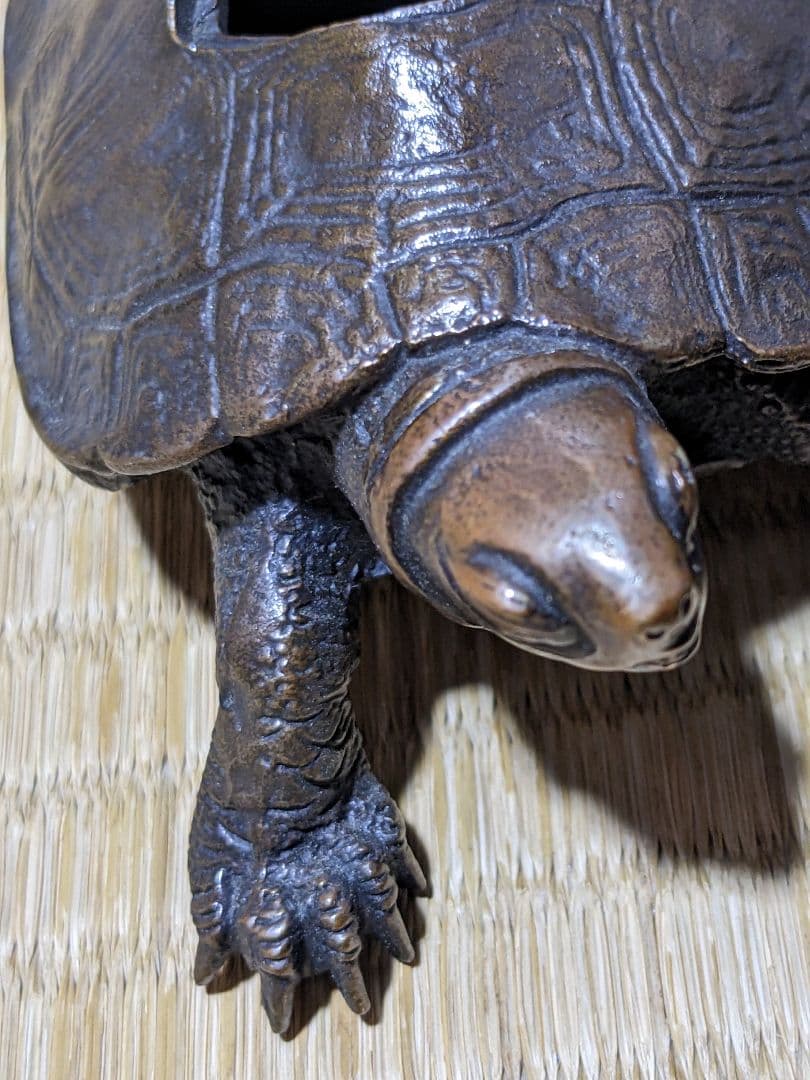 ♦亀形香炉 蝋型細密鋳金 未使用品 高岡銅器 瑞峰 置物 飾り 工芸品 骨董品