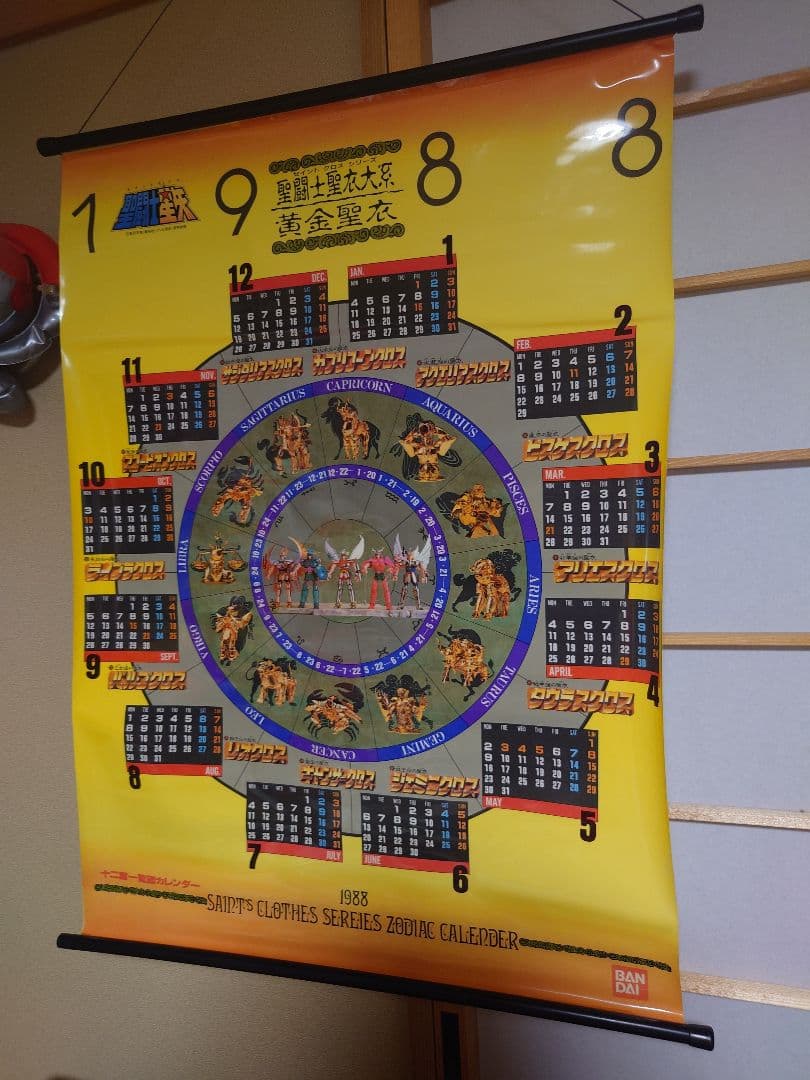 聖闘士星矢 十二宮星座一覧図カレンダー　タペストリー