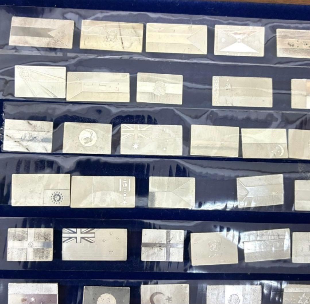 フランクリンミント　公式国連加盟国国旗　銀のミニチュア・コレクション