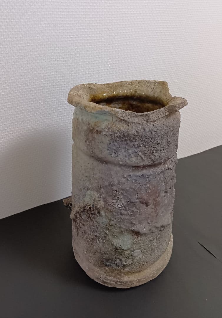 【茶道具】花入れ 信楽焼 杉本貞光 作