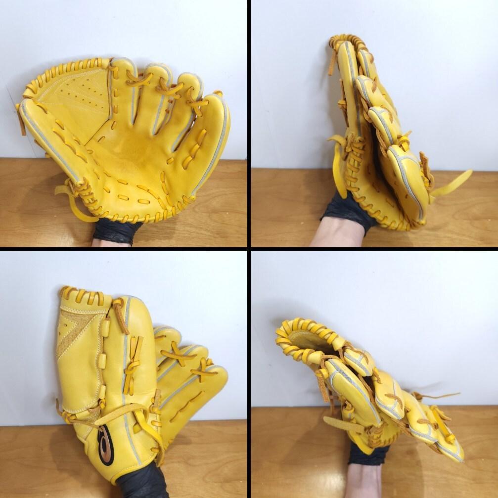 アシックス ディーグロウ 限定カラー ヨコ型 良品 投手用 軟式グローブ