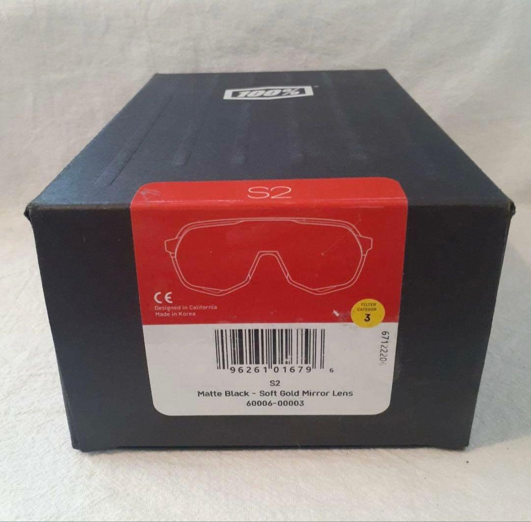 100% S2 マットブラック / ゴールドミラー ワンハンドレッド サングラス