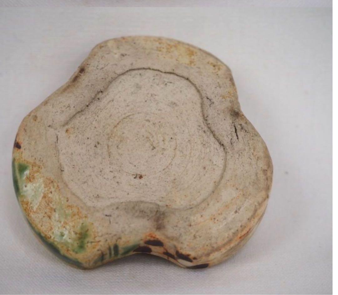 送料無料　江戸明治　古い織部香合/香盒　美濃焼 香道具華道具 蓋物古美術骨董古玩