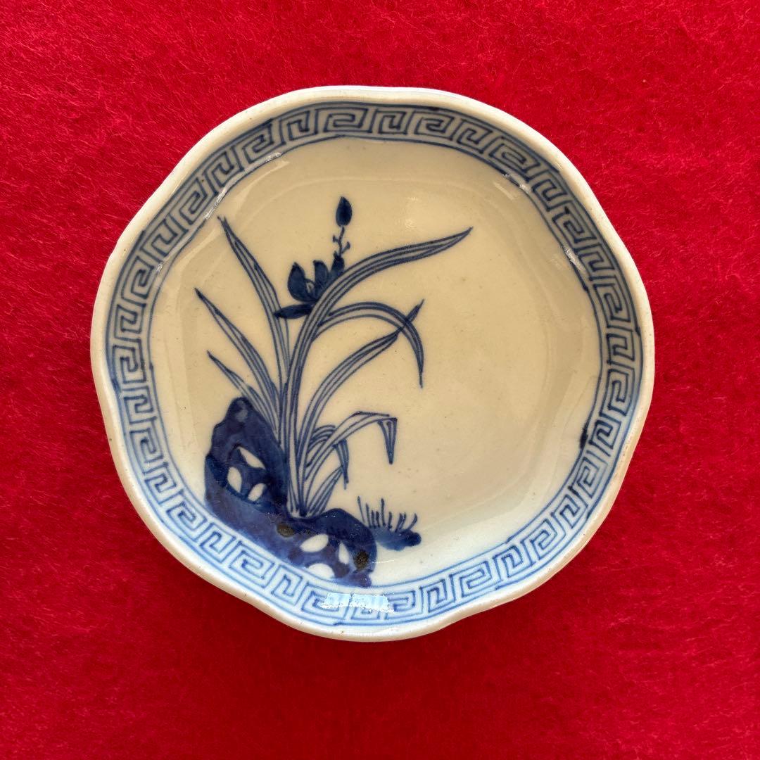 古伊万里　染付　花文　小皿　5枚組