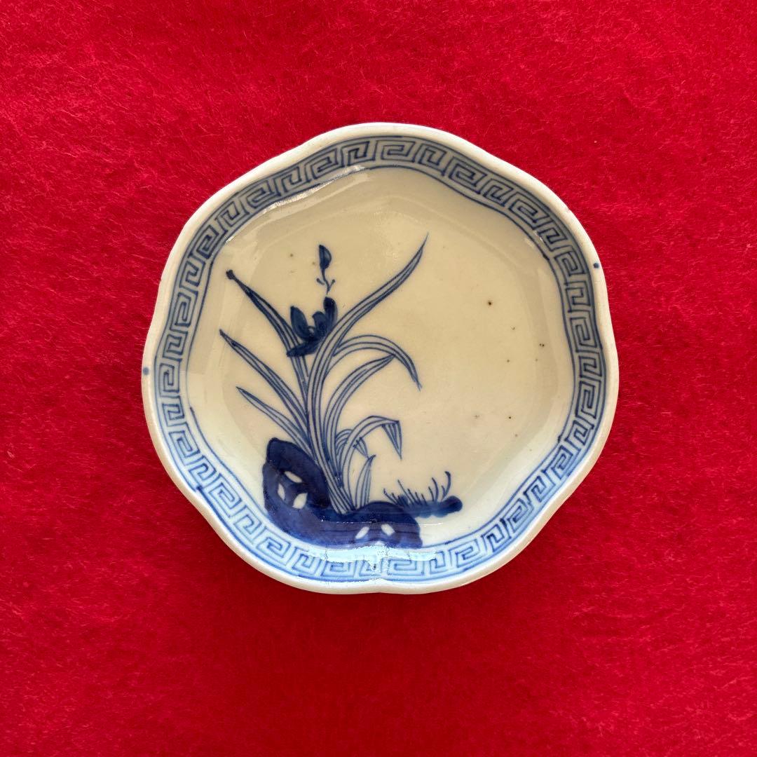 古伊万里　染付　花文　小皿　5枚組