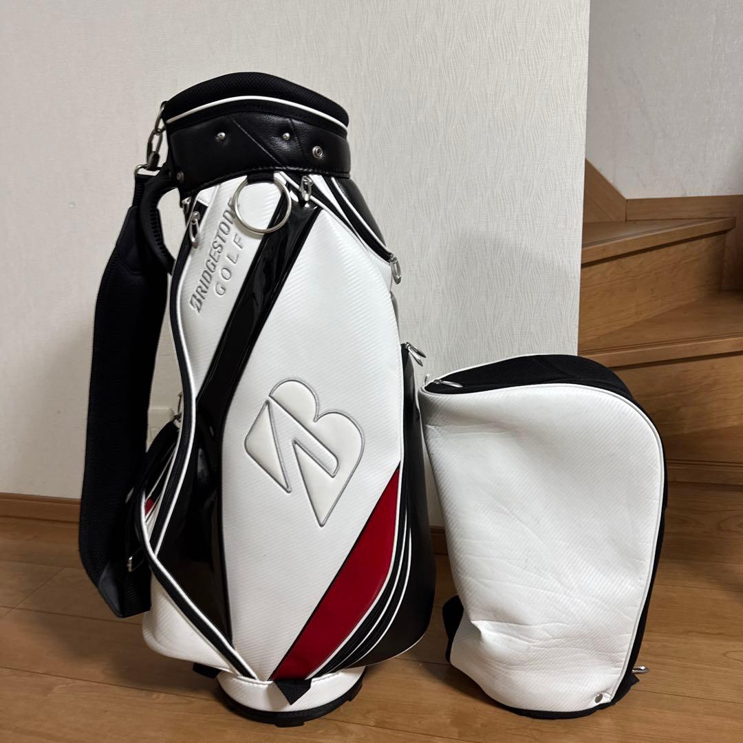 ブリヂストン キャディバッグ 白黒赤　松竹梅