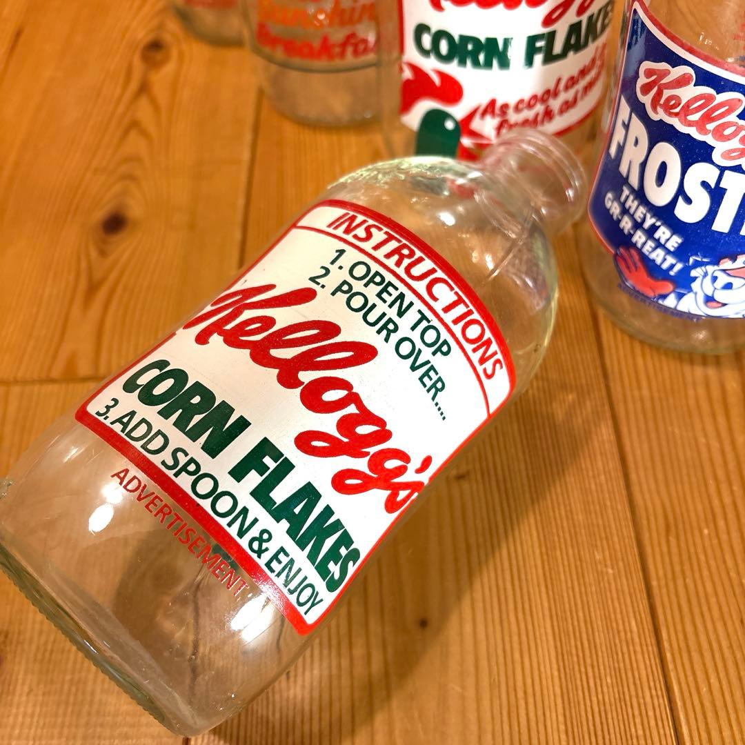 80年代　ケロッグ　ボトル　牛乳瓶　セット　コーネリアス　トニータイガー
