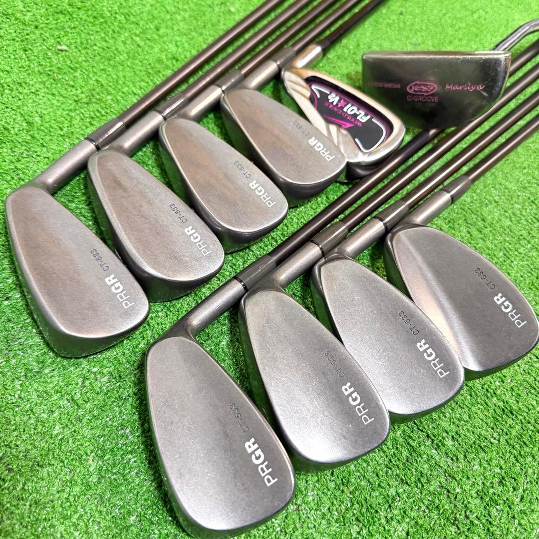 ゴルフセット　初心者応援　PRGR レディース　右打ち　ラウンド仕様　すぐ使える