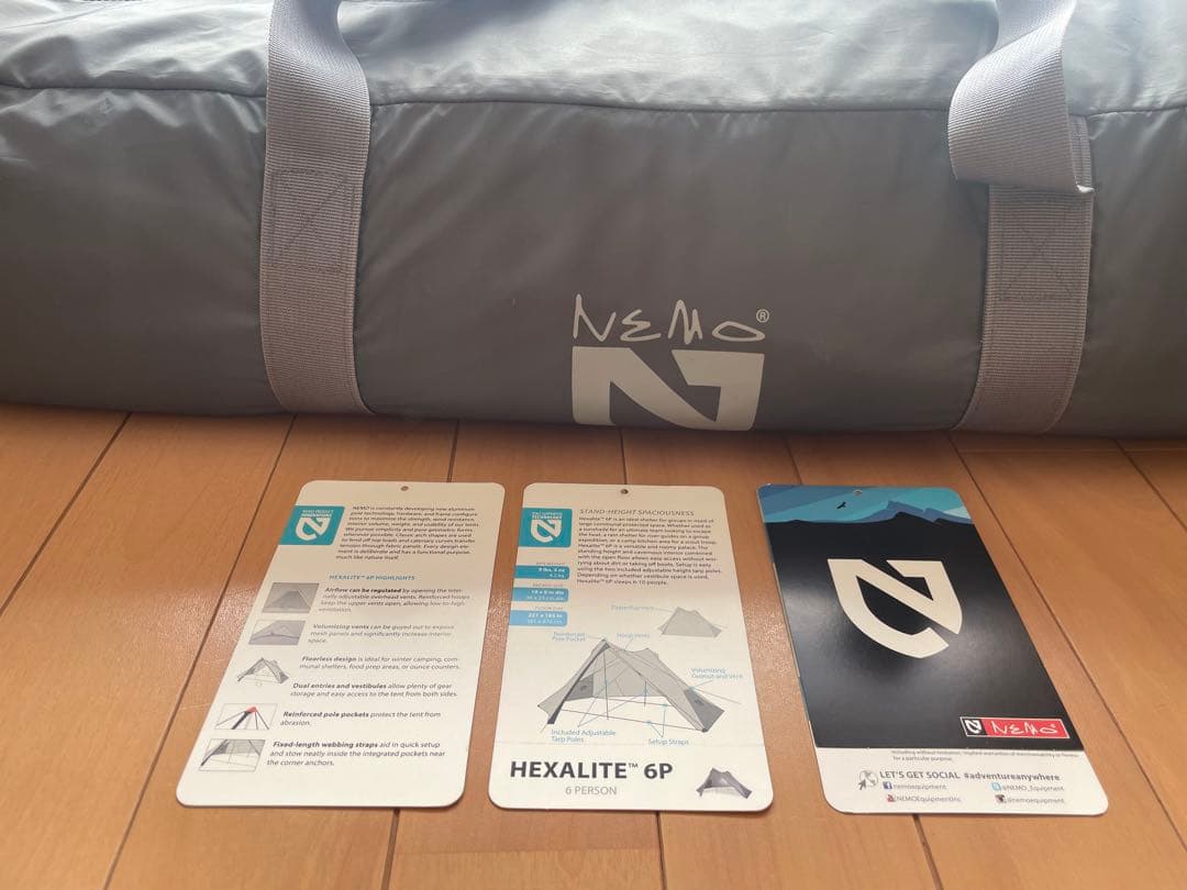 【美品、廃盤品】ニーモ　NEMO ヘキサライト6p グラナイト グレー